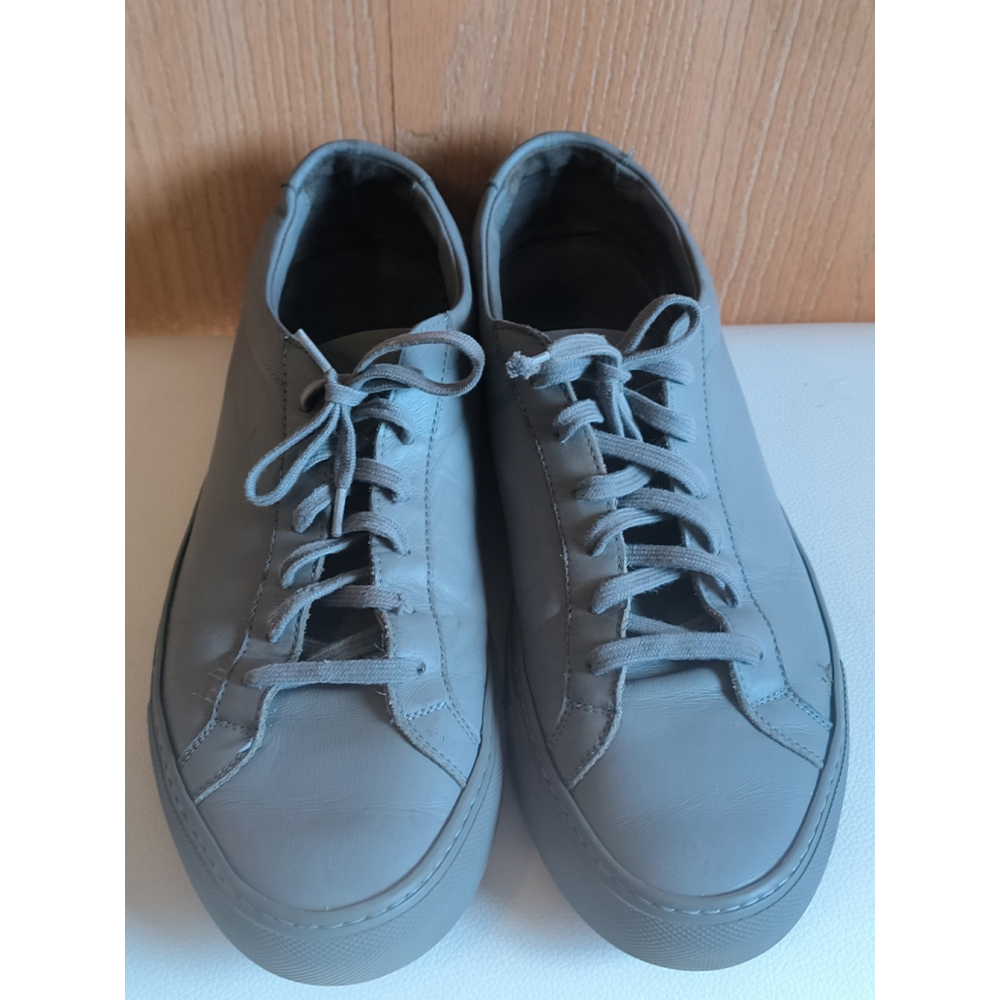 Common Projects Woman Achilles Shoes Mens Size 10 Gray Leather Sneakers Italy